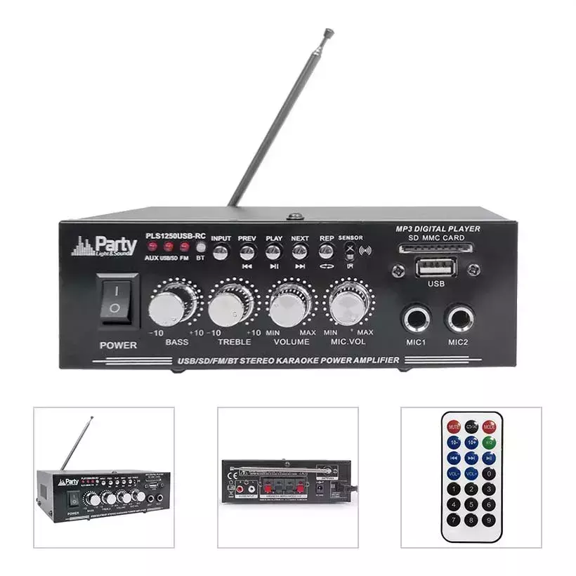 Wzmacniacz karaoke 2x 25W Party Light&Sound PLS1250USB-RC