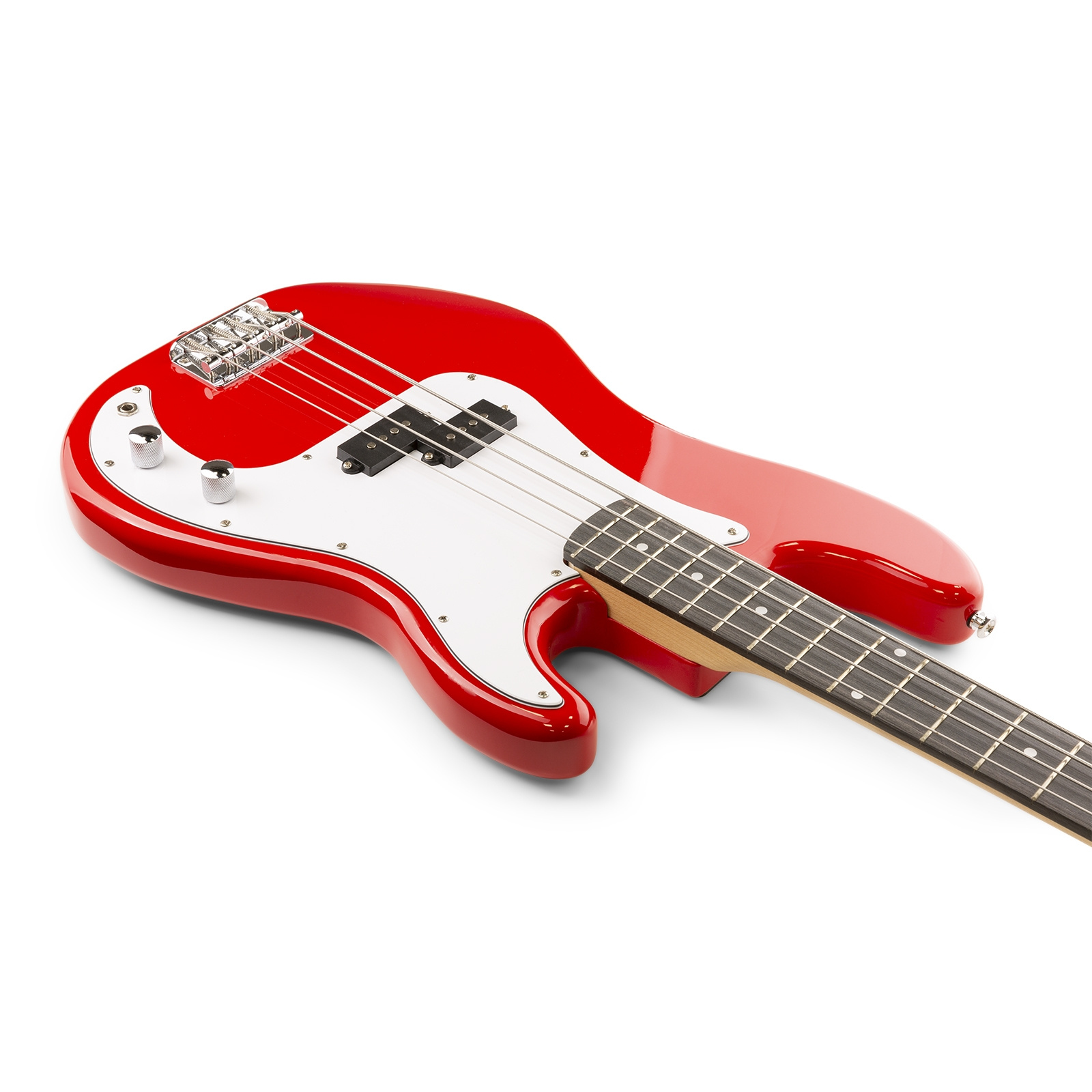 Zestaw: Gitara elektryczna basowa GigKit czerwona+ wzmacniacz statyw pokrowiec akcesoria